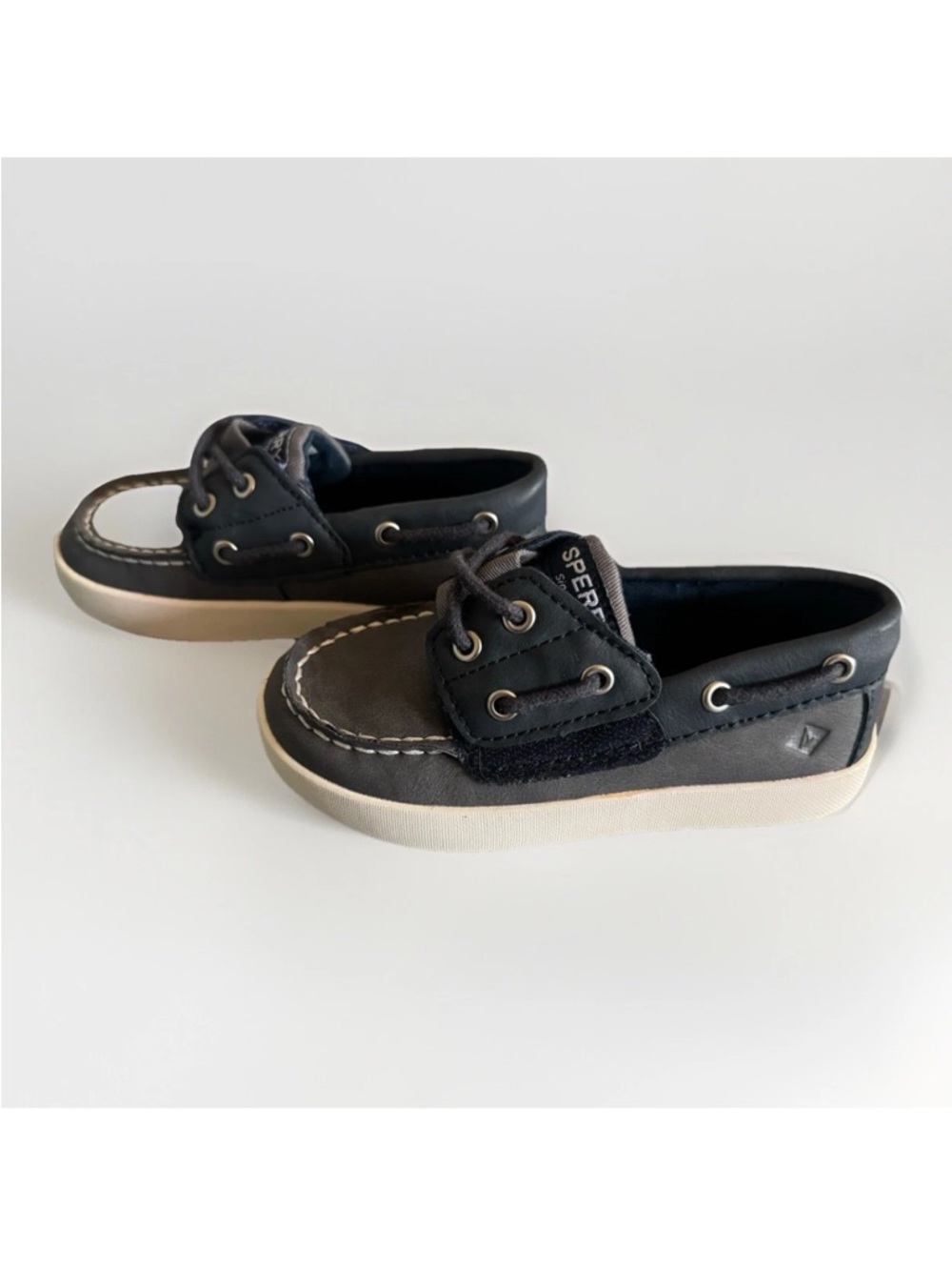 NWOT SPERRY Boys Size 8M Cruise Boat Jr Shoes Navy Gray Memory Foam New